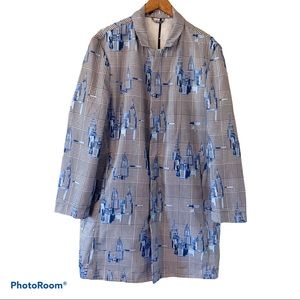 Alfani Blue Gray Plaid Geometric Sports Coat